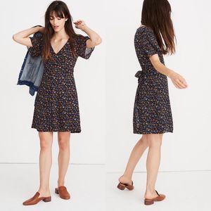 Madewell Cross-Front Mini Dress in Garden Party